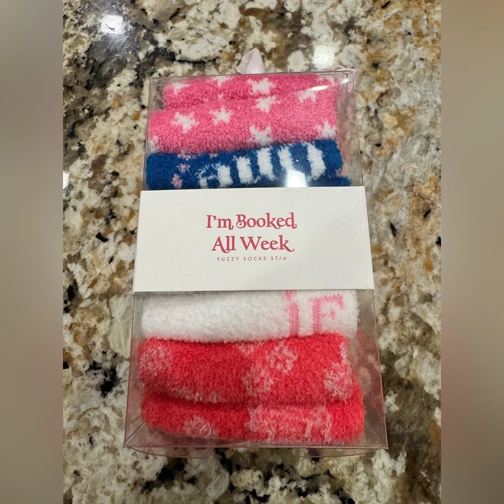 Fuzzy Socks Set - Pink, Blue, White